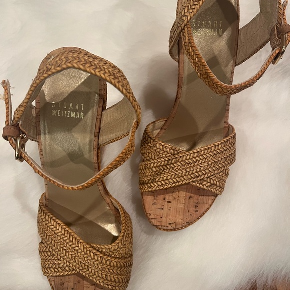 Stuart Weitzman Cork Wedge Sandals - Picture 6 of 7
